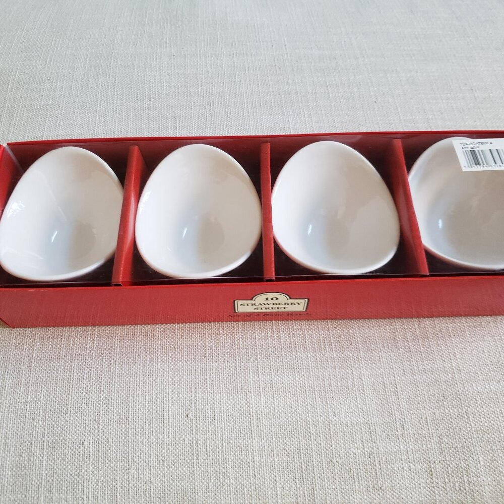 Set of 4 small Dipping Boat Bowls by 10 Strawberry Street - Oven, MW, & DW safe